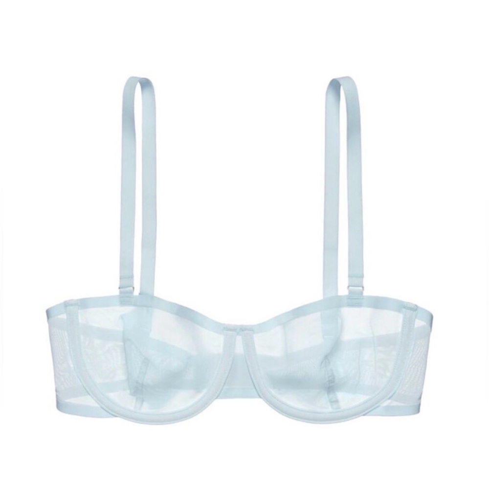 CUUP Pale Blue Mesh Balconette Underwire Bra- 36D
